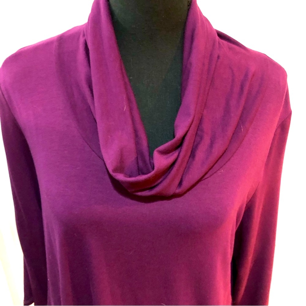 J. Jill Burgundy Cowl Neck Top, Size MP